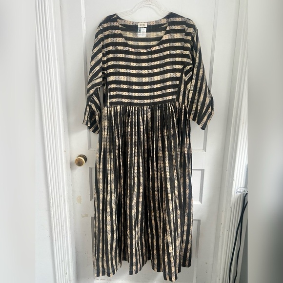 Dori Block Print Geometry Dress NEW Made in India Size M/L - Picture 1 of 3
